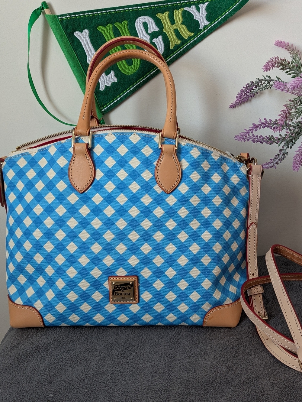 NWT Dooney And Bourke Blue Canvas Satchel